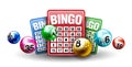 Vector Colorful Bingo Ball with Bingo Card Royalty Free Stock Photo