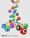 Vector Colorful Bingo balls fall randomly. Royalty Free Stock Photo