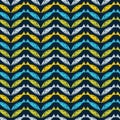 Vector colorful blue abstract fish herringbone zig zag style pattern. Suitable for gift wrap, textile and wallpaper. Royalty Free Stock Photo