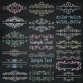 Vector Colorful Chalk Drawing Dividers, Frames Royalty Free Stock Photo