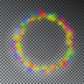 Vector colorful color magic circle. Glowing rainbow ring effect