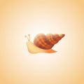 Vector colorful cute aquarium snail with a shell icon. Isolated gradient sea clam illustration. Sign of creeping mollusk Royalty Free Stock Photo