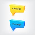 Vector colorful 3d geometric speech bubbles