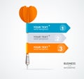 Vector colorful dart arrow like options banner