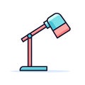 Vector of a colorful desk lamp on a clean white background