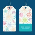 Vector colorful doodle snowflakes vertical stripe