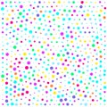Vector colorful dotted seamless pattern. Multicolored decorative design card.Holiday pattern abstract background. Isolated dots