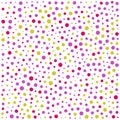 Vector colorful dotted seamless pattern. Multicolored decorative design card.Holiday pattern abstract background. Isolated dots Royalty Free Stock Photo