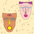Vector colorful ethnic African mask Royalty Free Stock Photo