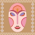 Vector colorful ethnic African mask Royalty Free Stock Photo