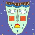 Vector colorful ethnic African mask Royalty Free Stock Photo