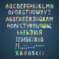 Vector colorful flower patchwork font