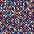 Vector colorful fractional geometric background, squared abstract seamless pattern.