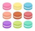 vector colorful french macarons