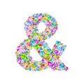 Vector colorful gem stones font, ampersand