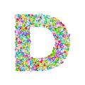 Vector colorful gem stones font, letter D