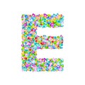 Vector colorful gem stones font, letter E Royalty Free Stock Photo