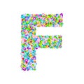 Vector colorful gem stones font, letter F Royalty Free Stock Photo