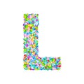 Vector colorful gem stones font, letter L Royalty Free Stock Photo