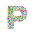 Vector colorful gem stones font, letter P Royalty Free Stock Photo