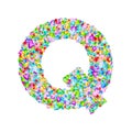 Vector colorful gem stones font, letter Q Royalty Free Stock Photo