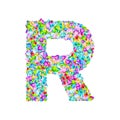 Vector colorful gem stones font, letter R Royalty Free Stock Photo