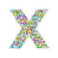 Vector colorful gem stones font, letter X Royalty Free Stock Photo