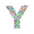 Vector colorful gem stones font, letter Y Royalty Free Stock Photo