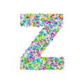 Vector colorful gem stones font, letter Z Royalty Free Stock Photo