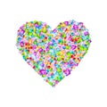 Vector colorful gem stones heartshape symbol