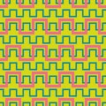 Vector colorful geometric seamless pattern with stripes, snake lines, zigzag Royalty Free Stock Photo