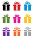 vector colorful gift box symbols Royalty Free Stock Photo