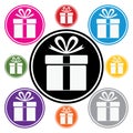 vector colorful gift box symbols