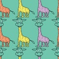 Vector colorful giraffe seamless pattern