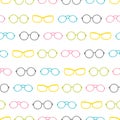 Vector colorful glasses accessories stripes seamless pattern.