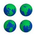 Vector colorful globe various view set illustration