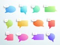 Numbered Gradient Speech Bubbles 1 to 12 Vector