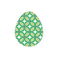 Vector colorful green and yellow Easter egg with abstract pattern isolated on a white background Royalty Free Stock Photo