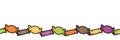 Vector Colorful Hard Halloween Candy Seamless Border