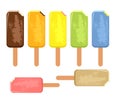 vector colorful icecream popsicles