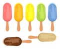 vector colorful icecream popsicles Royalty Free Stock Photo