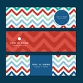 Vector colorful ikat chevron horizontal banners