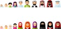 Vector colorful illustration of arab family in national clothes