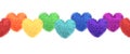 Decortive elements with pom-poms in the shape of a heart Royalty Free Stock Photo