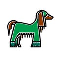 Afghan Hound dog green icon vector illustration Royalty Free Stock Photo