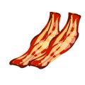 Illustration of fried bacon Royalty Free Stock Photo