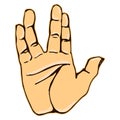 Realistic salute vulcan hand gesture icon graphic