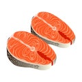 Illustration of steak of salmon