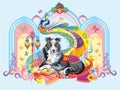 Vector image of dog, the symbol of New year 2018 Royalty Free Stock Photo