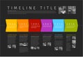 Vector colorful Infographic timeline report template with additional texts and photos Royalty Free Stock Photo